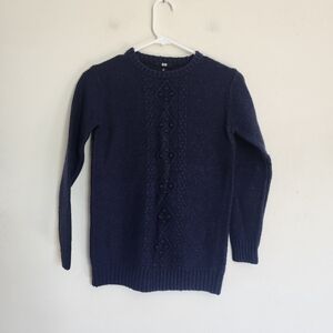 Uniqlo kids Gender Neutral Cable Knit Wool Blend Sweater size 11